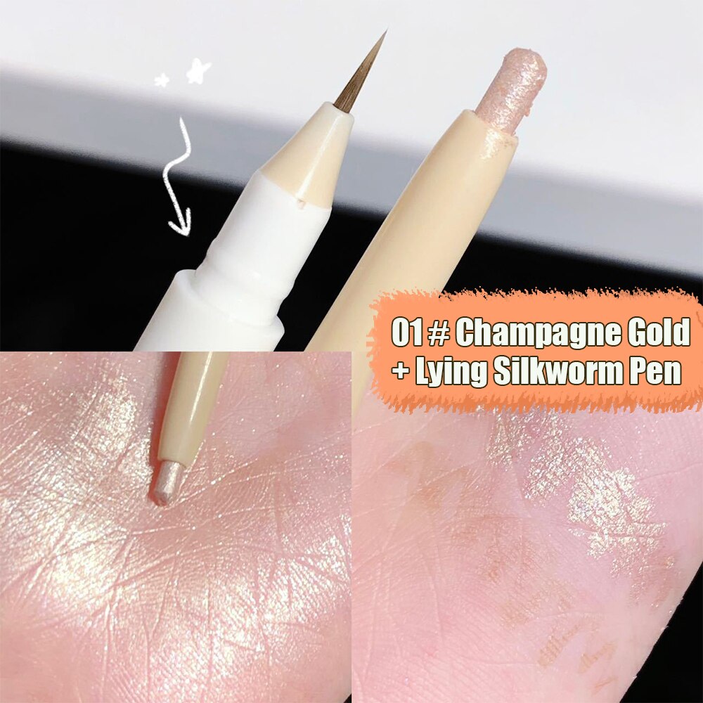 1PC Two-color Eyes Brightening Pearl High-gloss Eyeliner