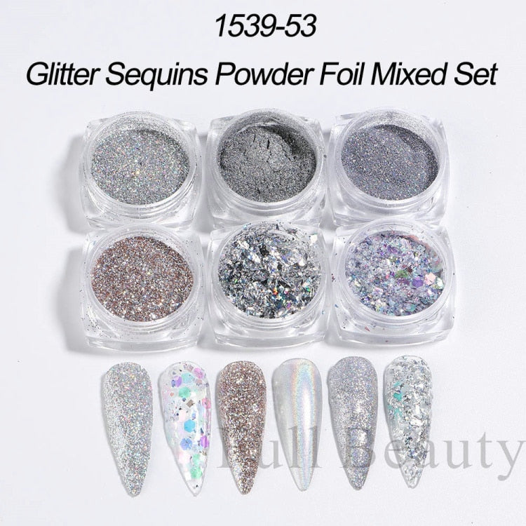 Glitter Sandy Sugar Powder Black White Silver Grainy Shinning Sequins