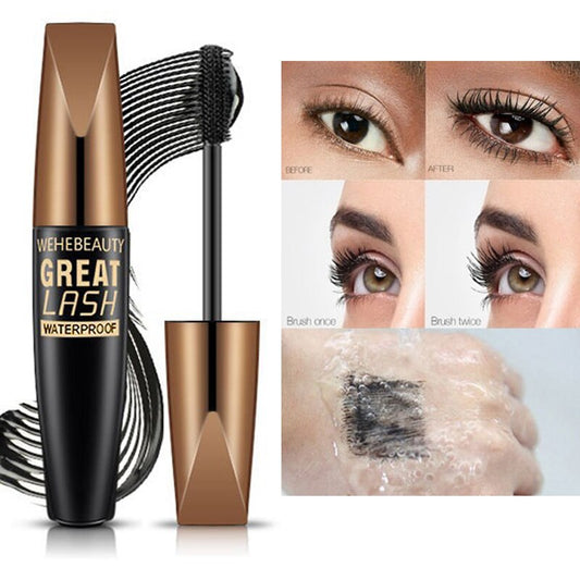Waterproof 4D Fiber Eyelash Makeup Black  Mascara Cosmetics