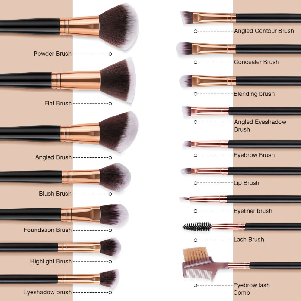 16pcs Makeup Brushes Set Soft Fluffy