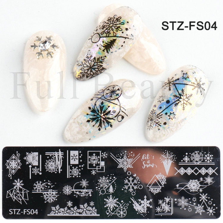 French Art Stamping Wave Flower Love Lace Stamp Nail