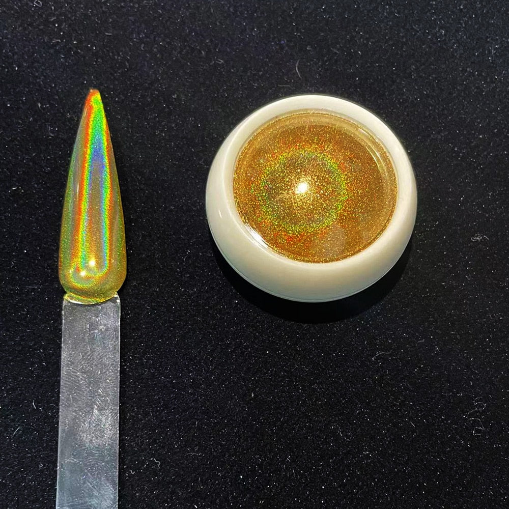 Holographic Powder Laser  Magic Mirror Glitter Rub Dust  Nail