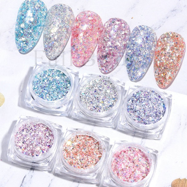 Glitter Sandy Sugar Powder Black White Silver Grainy Shinning Sequins