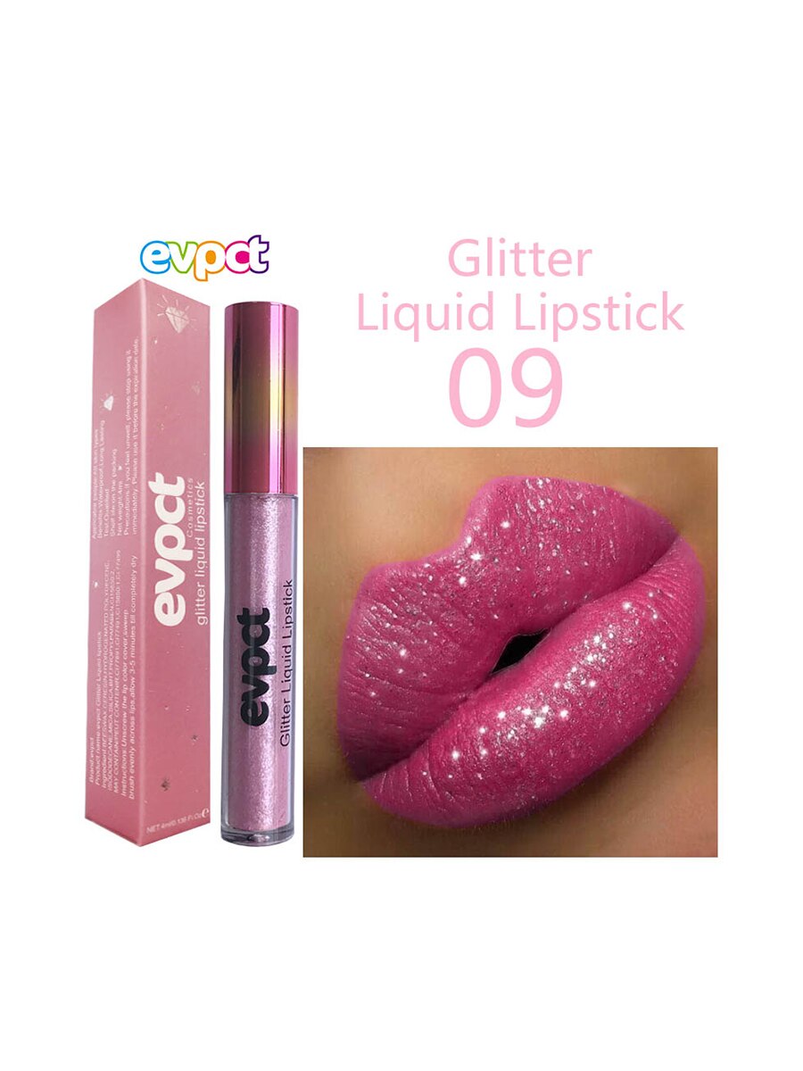 1PC Glitter Diamond Liquid Waterproof Lipstick