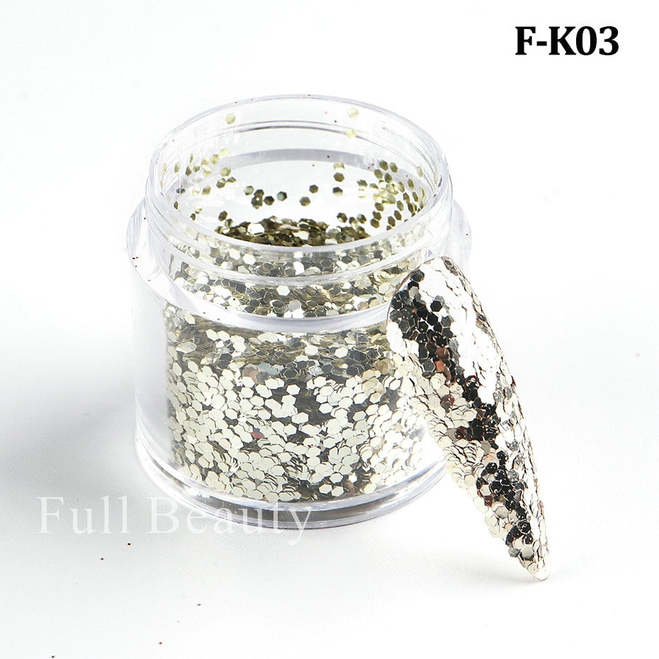 Shiny Glitter Sugar Sand Nails 3D Acrylic Flowers White