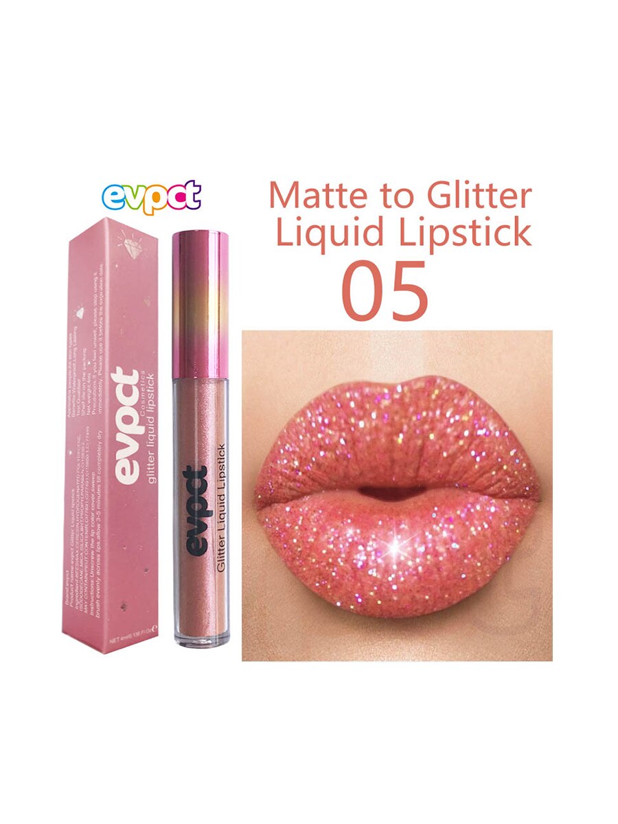 1PC Glitter Diamond Liquid Waterproof Lipstick