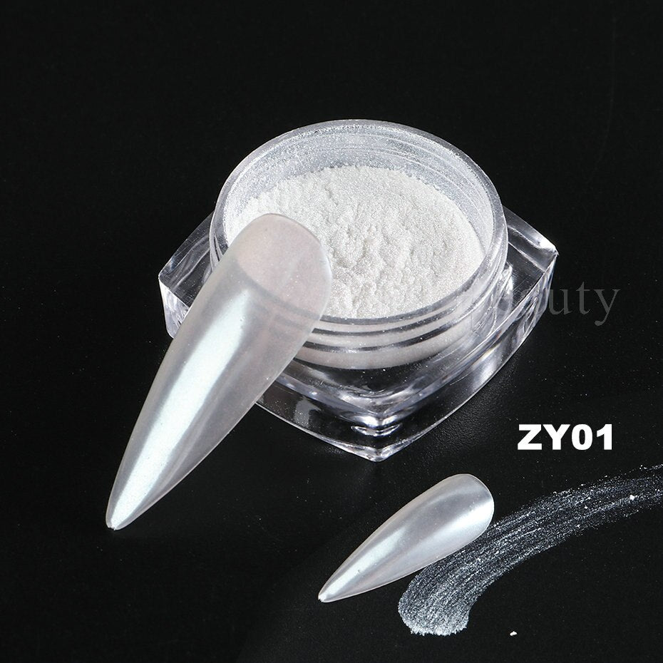 Neon Pigment Yellow Green Orange Rubbing Nail