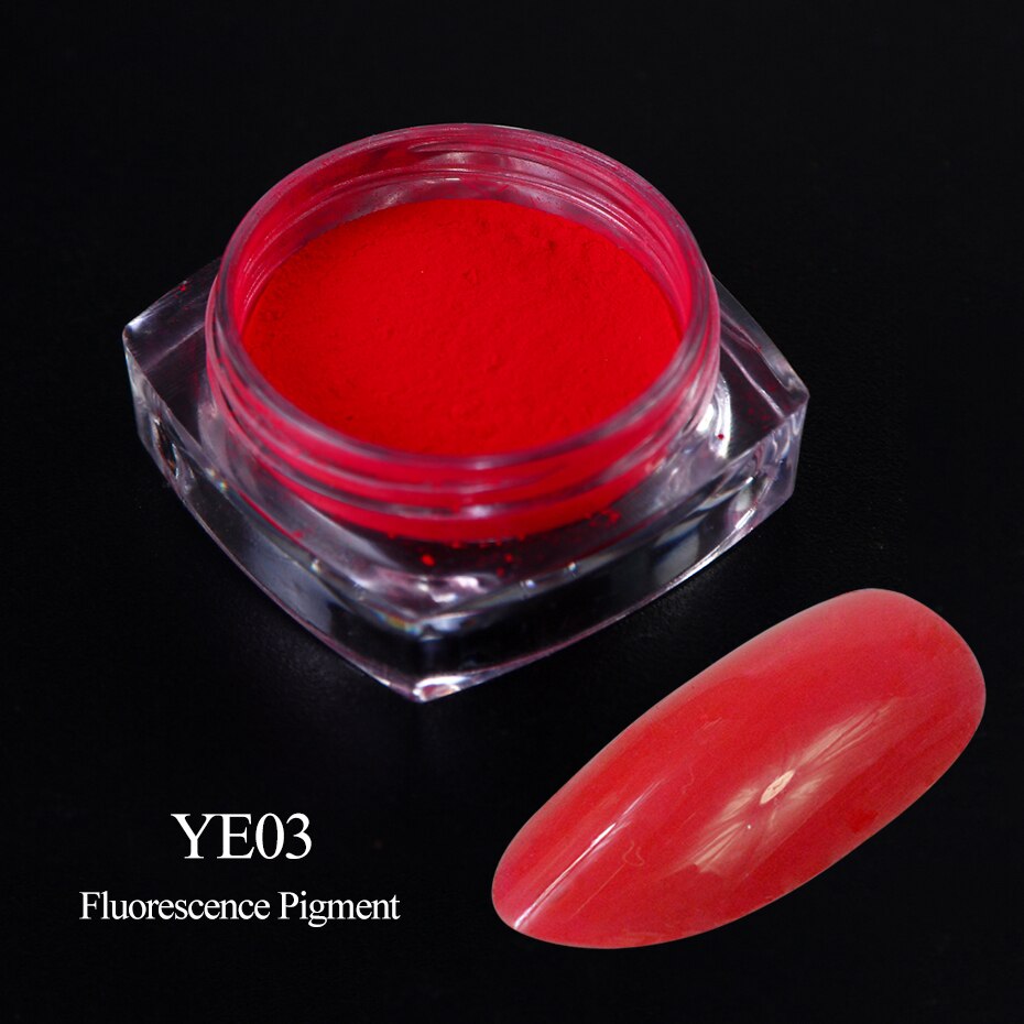 Neon Pigment Yellow Green Orange Rubbing Nail