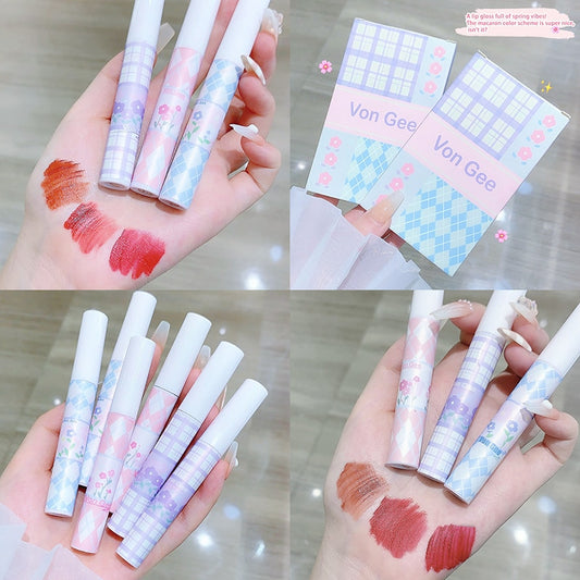 3PCS Lip Glaze Set Velvet Mud Liquid Pigment Lipstick
