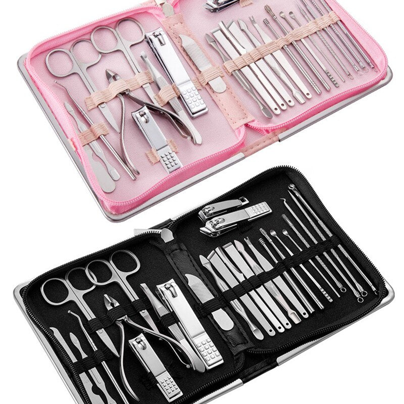 26Pcs/Set Stainless Steel Nail Clipper Pedicure Tool