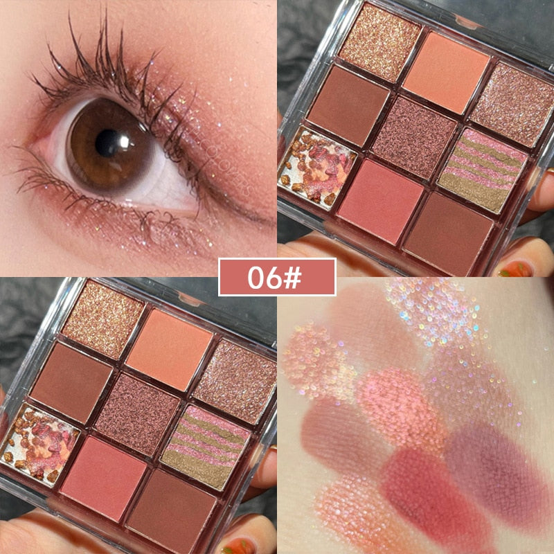 9 Colors Eyeshadow Palette Waterproof Korean Makeup
