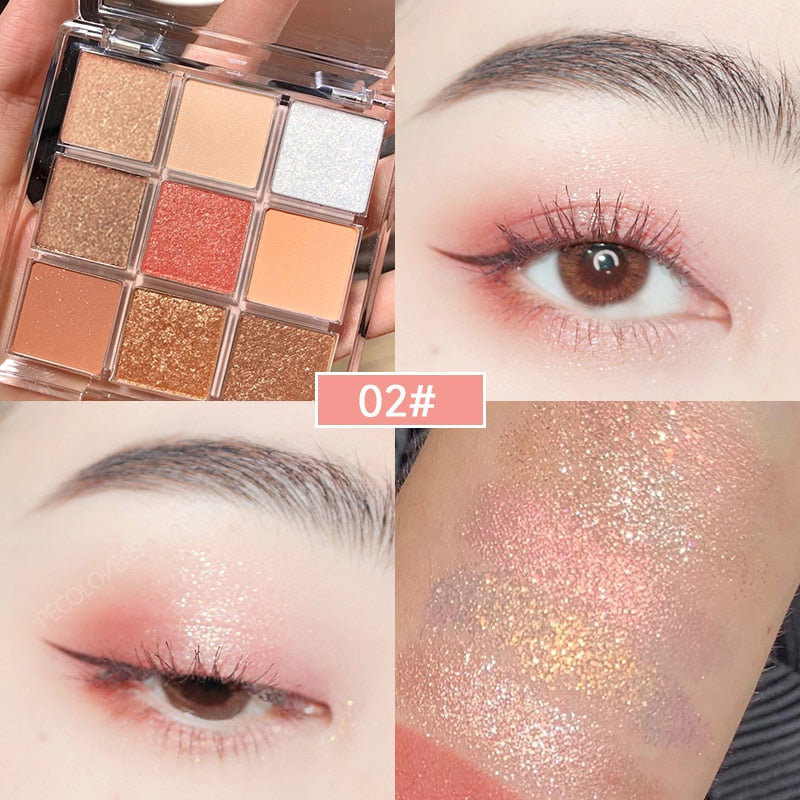 9 Colors Eyeshadow Palette Waterproof Korean Makeup