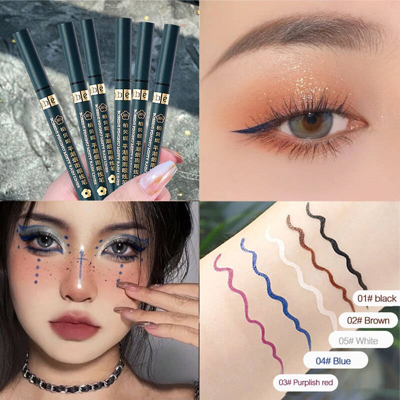 Matte Waterproof  Blue White Sweatproof  Liquid Eyeliner