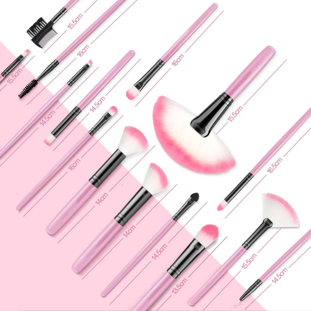 Pink Makeup Brushes Set for Cosmetics Foundation