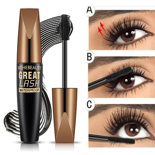 Waterproof 4D Fiber Eyelash Makeup Black  Mascara Cosmetics