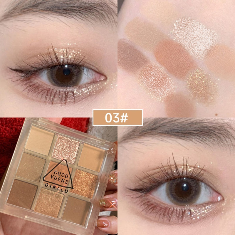 9 Colors Eyeshadow Palette Waterproof Korean Makeup
