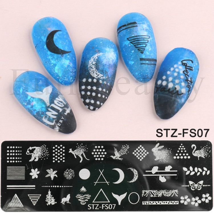 French Art Stamping Wave Flower Love Lace Stamp Nail