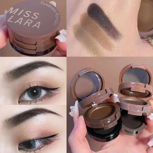 3 Colors Eyebrow Powder Palette Eyeshadow Palette Light Brown Natural Eyebrow Enhancer Waterproof Hairline Brow Powder Cosmetic