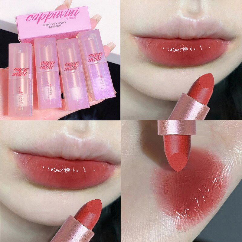 Jelly Brownish Red Lipstick Waterproof Lip