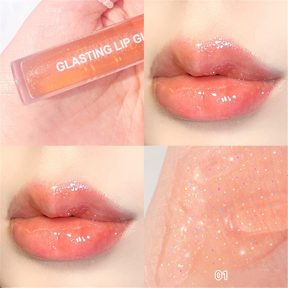 3D Lip Gloss Holographic Lip Plumping Shiny Pearl