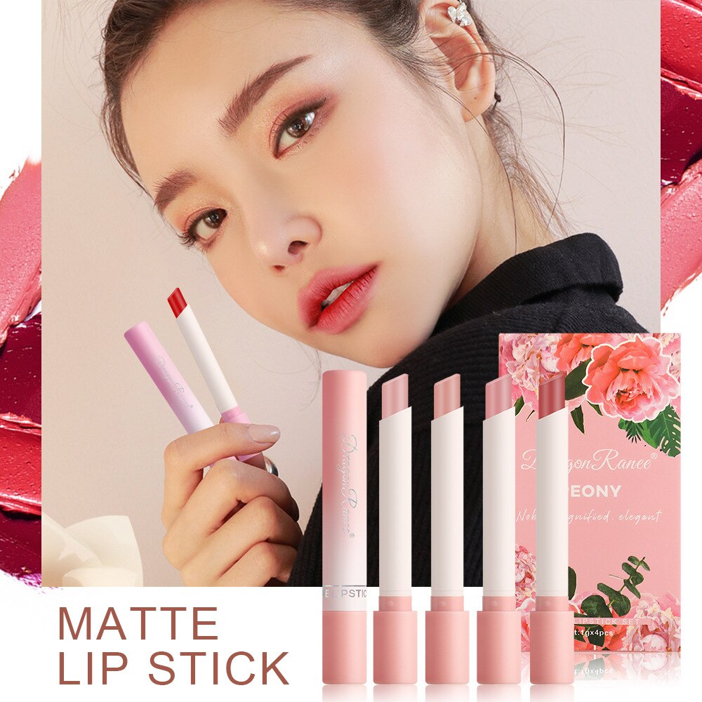 4pcs/set Creative Cigarette Lipstick Velvet Matte