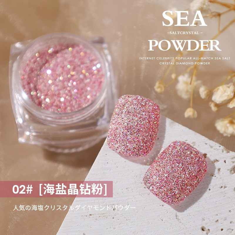 1Jar Crystal Diamond Powder Rainbow Shiny Nail