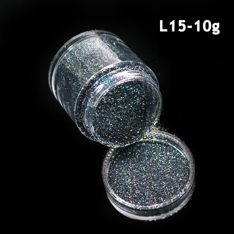 Shiny Glitter Sugar Sand Nails 3D Acrylic Flowers White