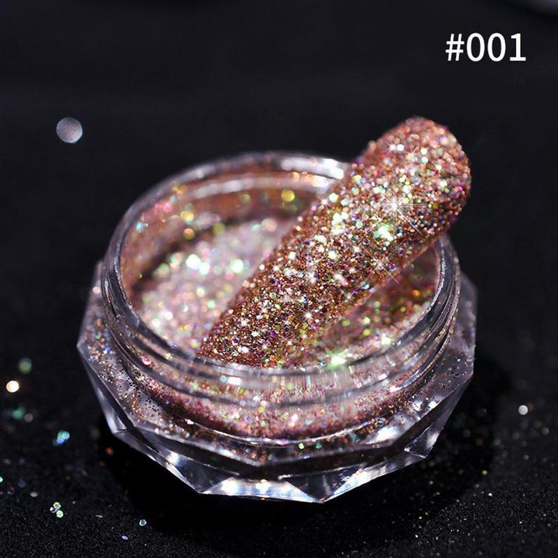 1Jar Crystal Diamond Powder Rainbow Shiny Nail