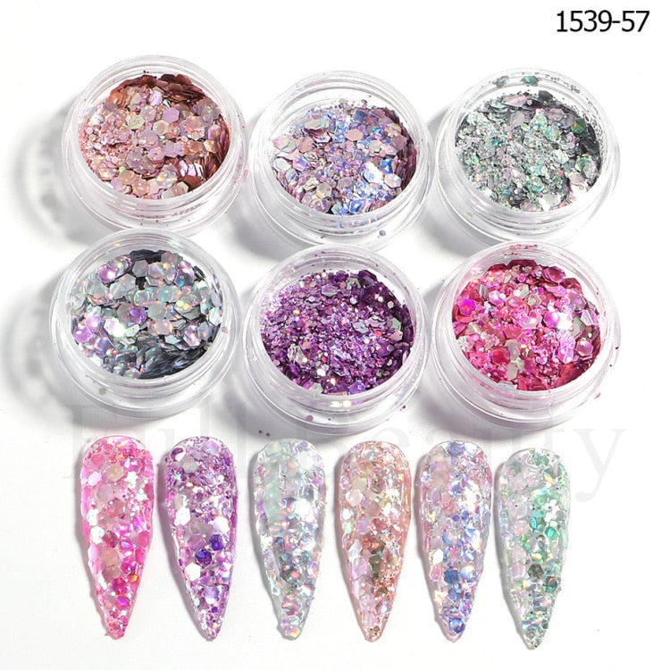 Glitter Sandy Sugar Powder Black White Silver Grainy Shinning Sequins