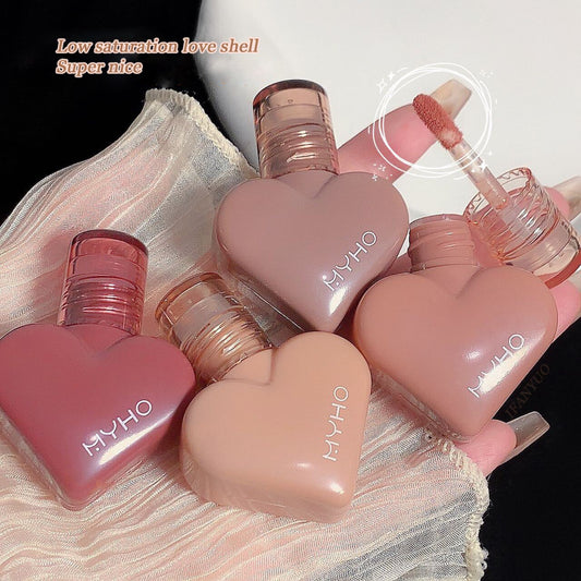 Love Mousse Matte Lip Glaze Heart Shaped Aerosol