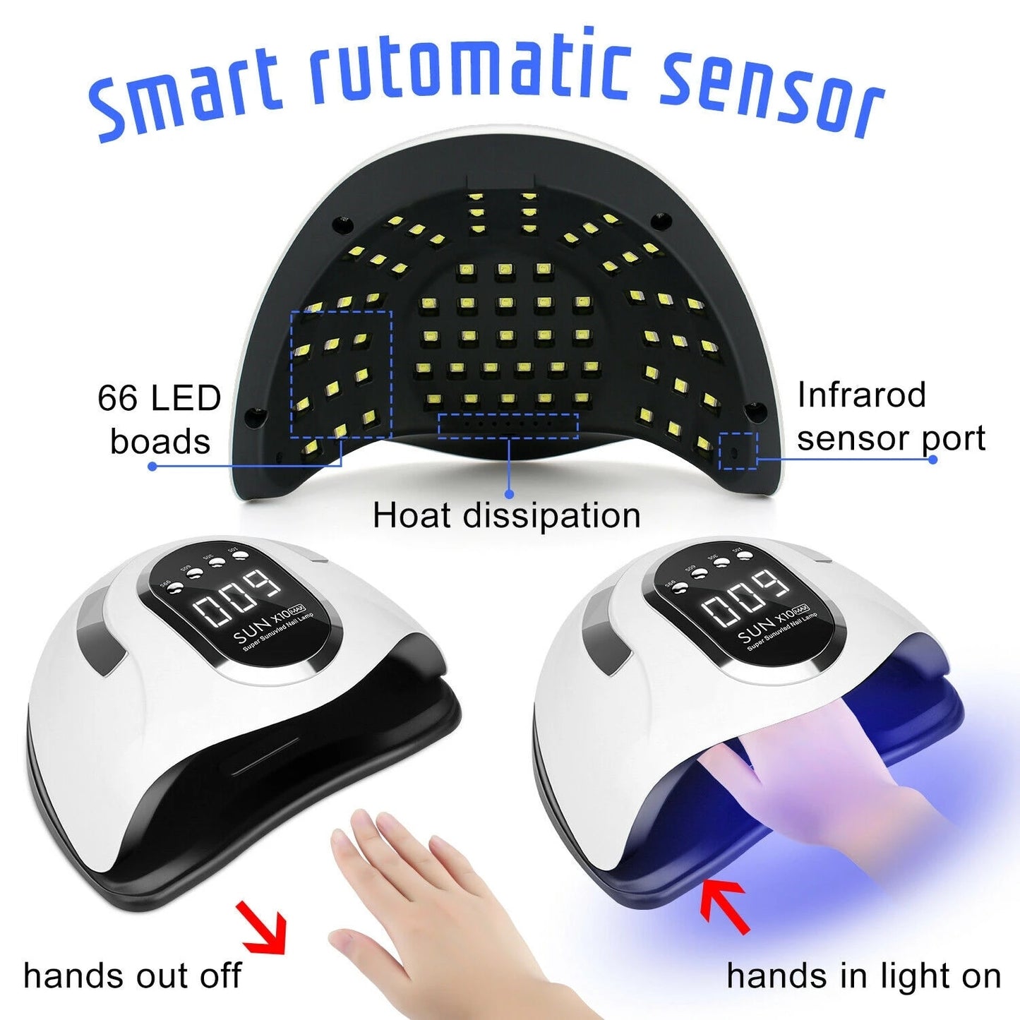SUN X10 Max UV LED Gel 66LEDS  Lamp Nail