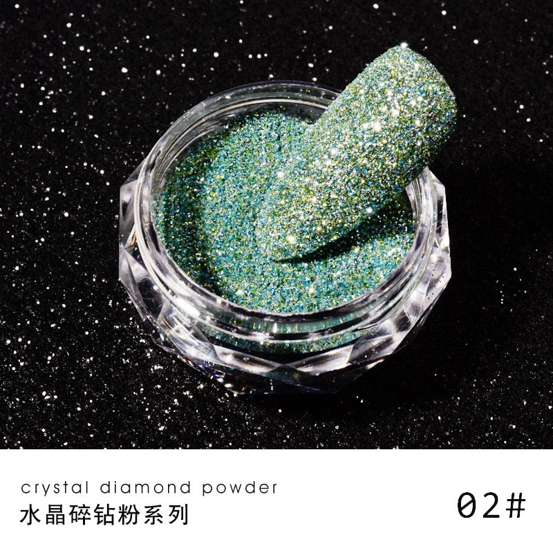 1Jar Crystal Diamond Powder Rainbow Shiny Nail