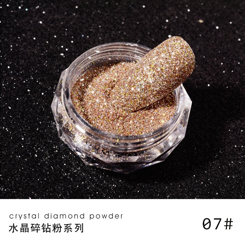 1Jar Crystal Diamond Powder Rainbow Shiny Nail