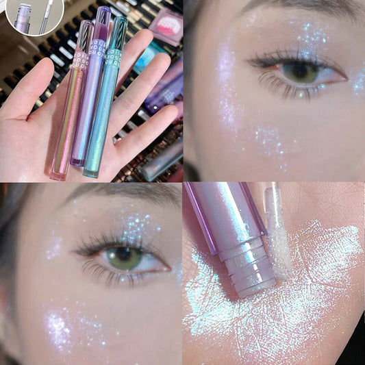 Glitter Sequins Liquid Eyeshadow Stick Waterproof Pearlescent Eyeliner Glitter Sequins Pen Highlight Eye Cosmetic Shiny Makeup