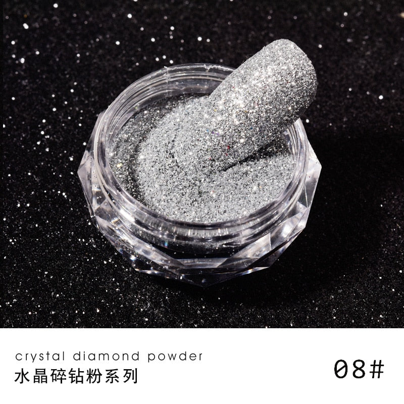 1Jar Crystal Diamond Powder Rainbow Shiny Nail