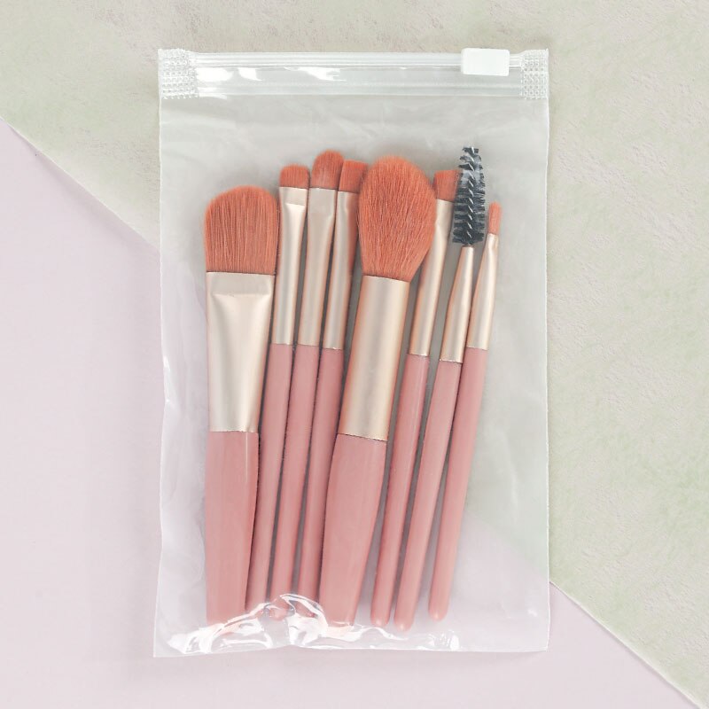 Mini 8Pcs Makeup Brushes Travel Women Set