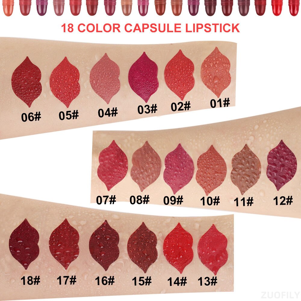18pc Cute Mini Capsule Lipstick Set Nude