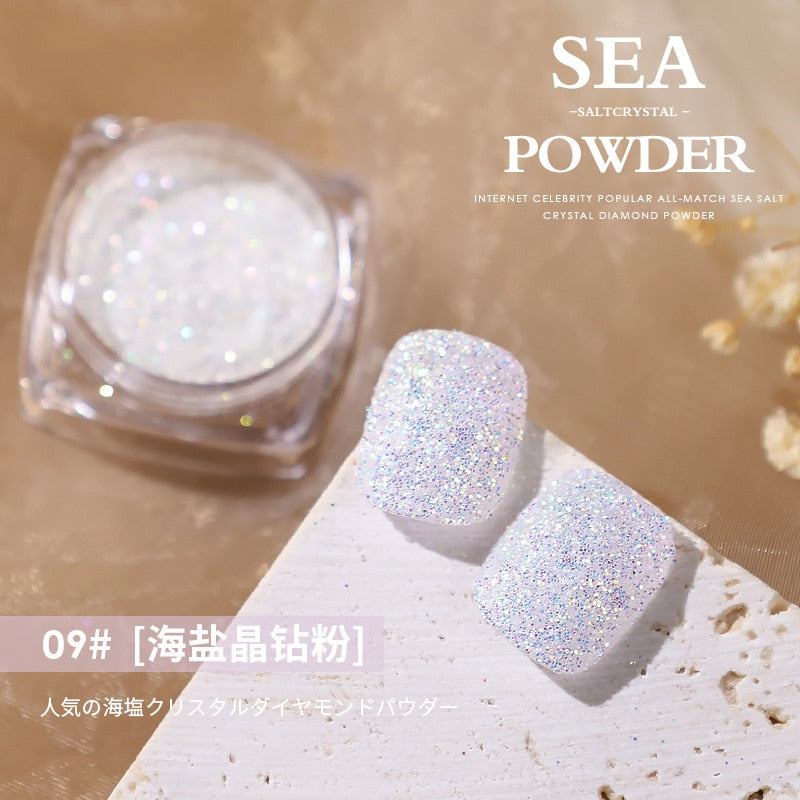 1Jar Crystal Diamond Powder Rainbow Shiny Nail
