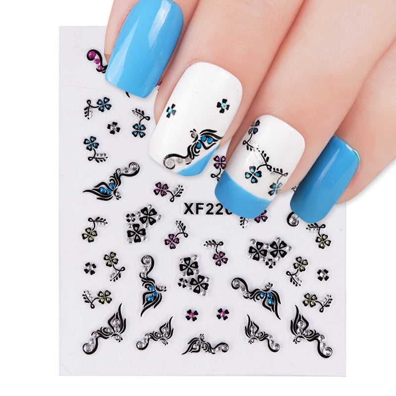 Gold Zipper 3d Designs Nail Art Stickers Decals Manicure