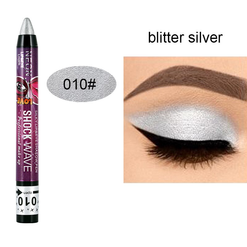2 In 1 Pearlescent Eyeshadow Lipstick Stick Pencil Waterproof