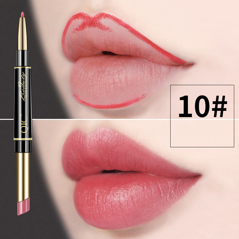 2 IN 1 Lip Liner Waterproof Matte Lipstick