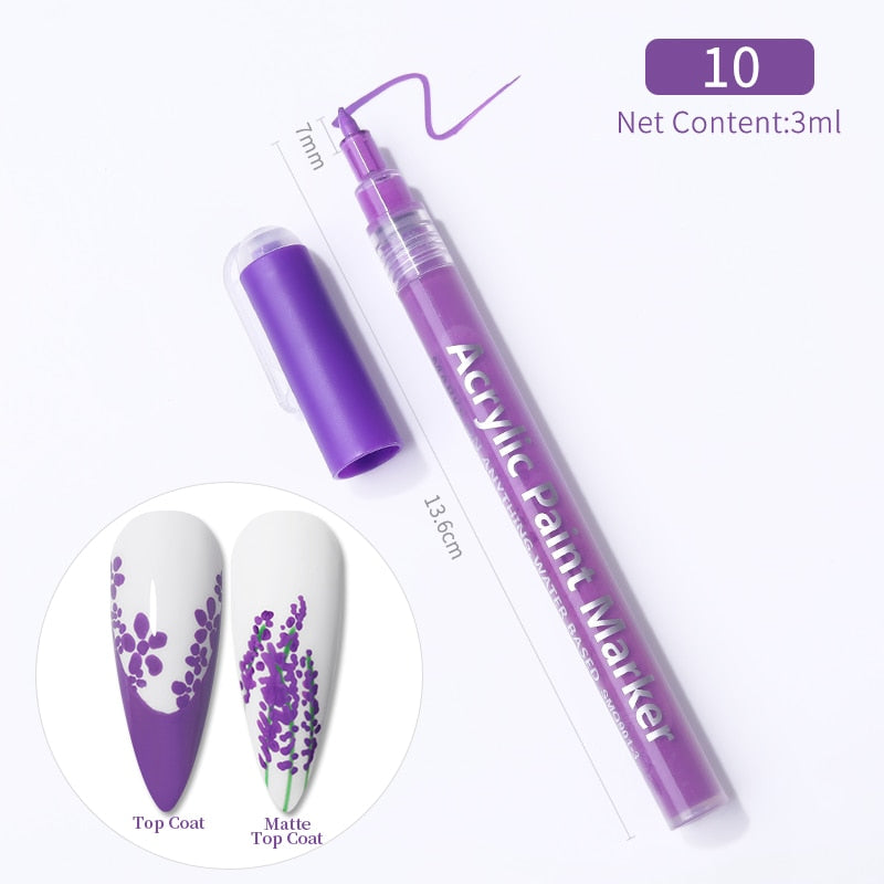 1 Pc Waterproof Nail Art Graffiti Pen