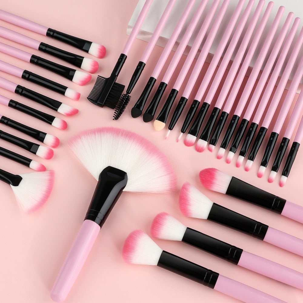 Pink Makeup Brushes Set for Cosmetics Foundation