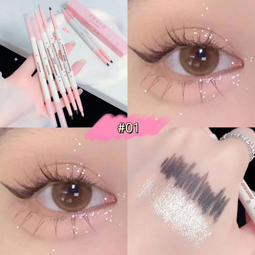 Matte Glitter Lying Silkworm Highlighter Pen