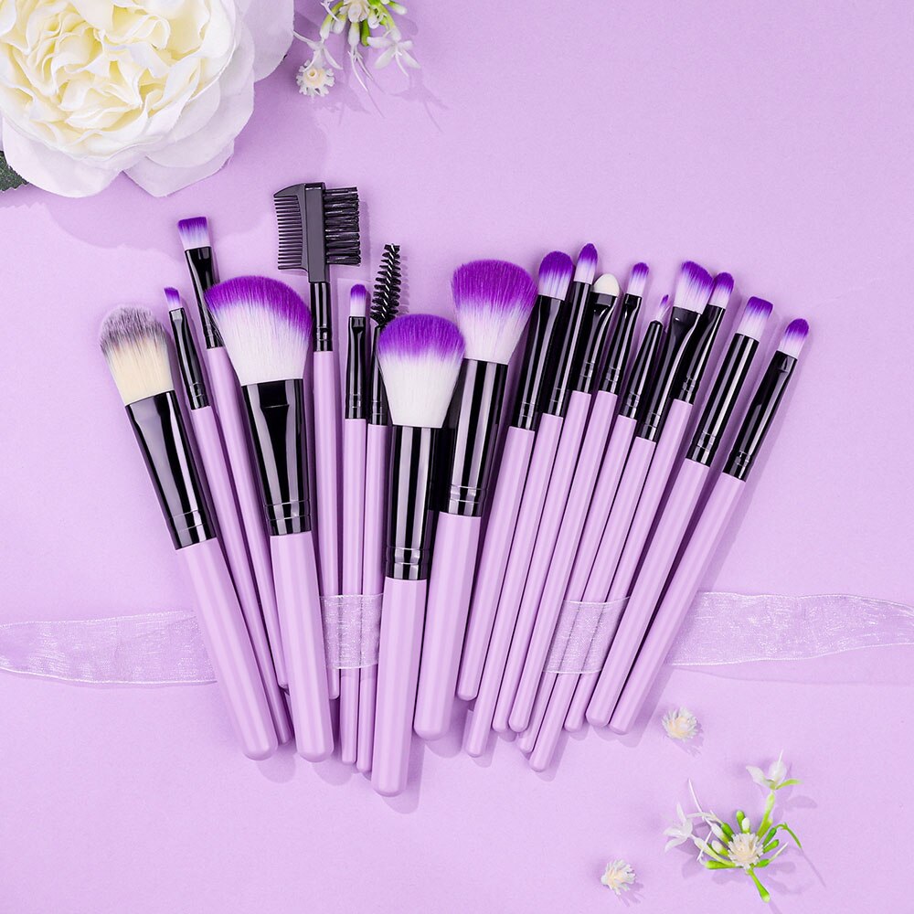 Makeup Brushes Purple Set For Cosmetic