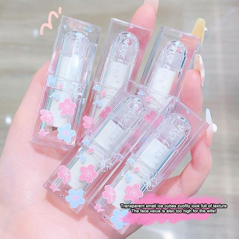 Matte Lipstick Velvet Retro Summer Lip Gloss Flowers Transparent Small Ice Cubes Lasting Non-stick Cup Lips Tinted Solid Pigment