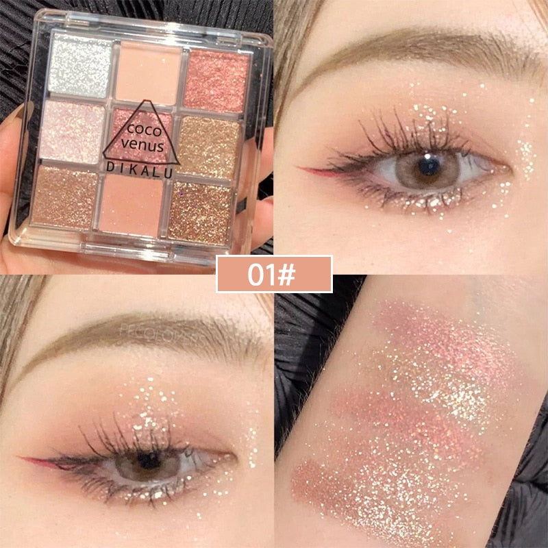 9 Colors Eyeshadow Palette Waterproof Korean Makeup