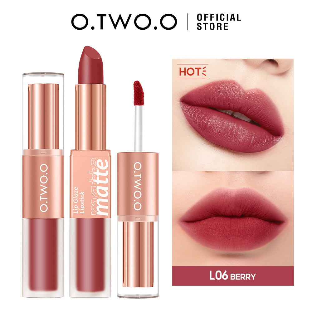 O.TWO.O  Red Lip Gloss 2 in 1 Tint Waterproof Long -lasting Moisture