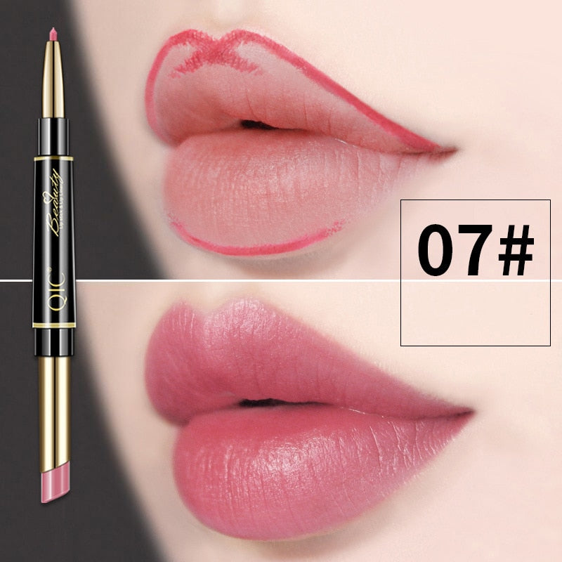2 IN 1 Lip Liner Waterproof Matte Lipstick