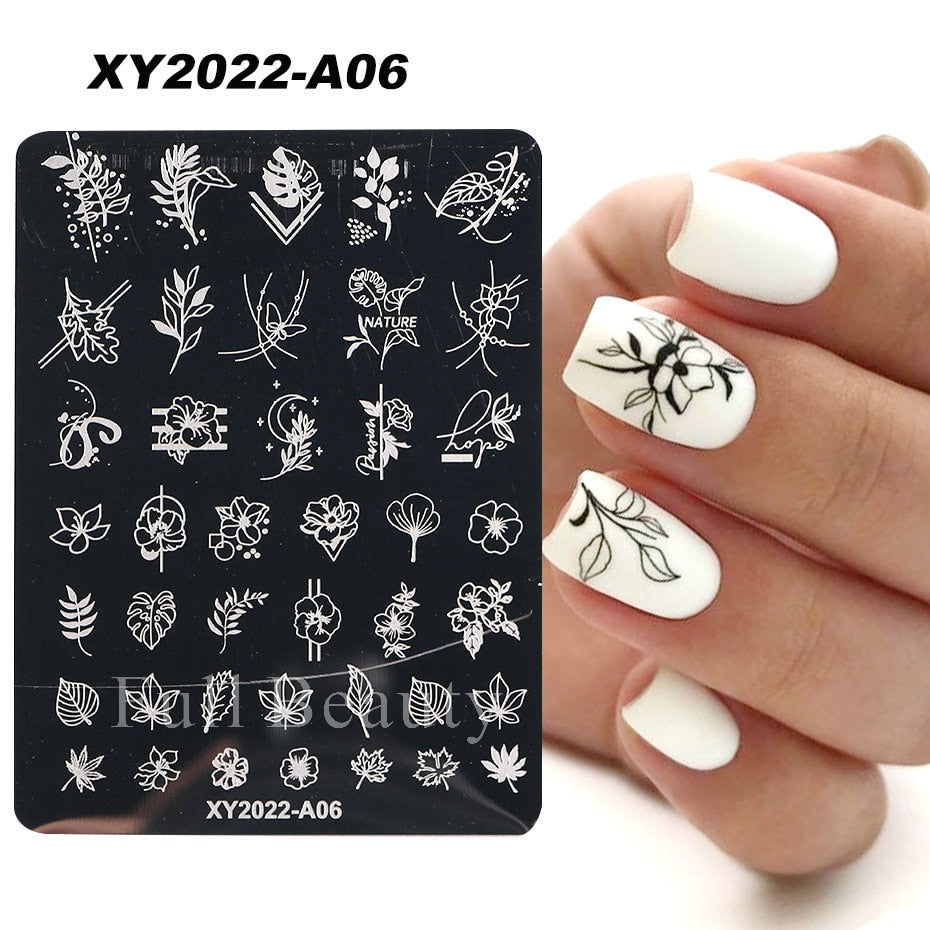 French Art Stamping Wave Flower Love Lace Stamp Nail